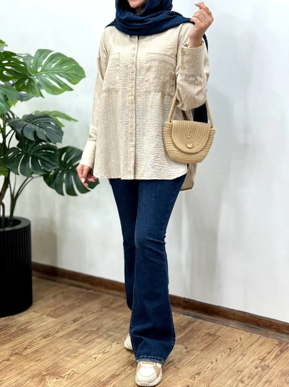 تونیک مانتویی دکمه دار شمیم
